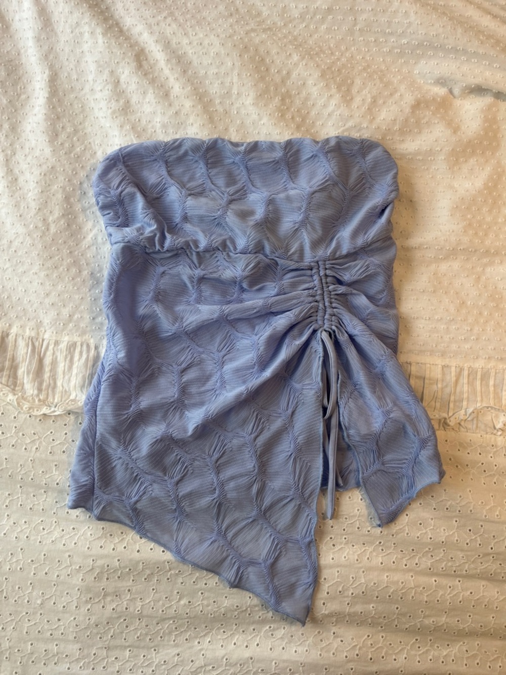 urban outfitters asymmetrical blue tube top